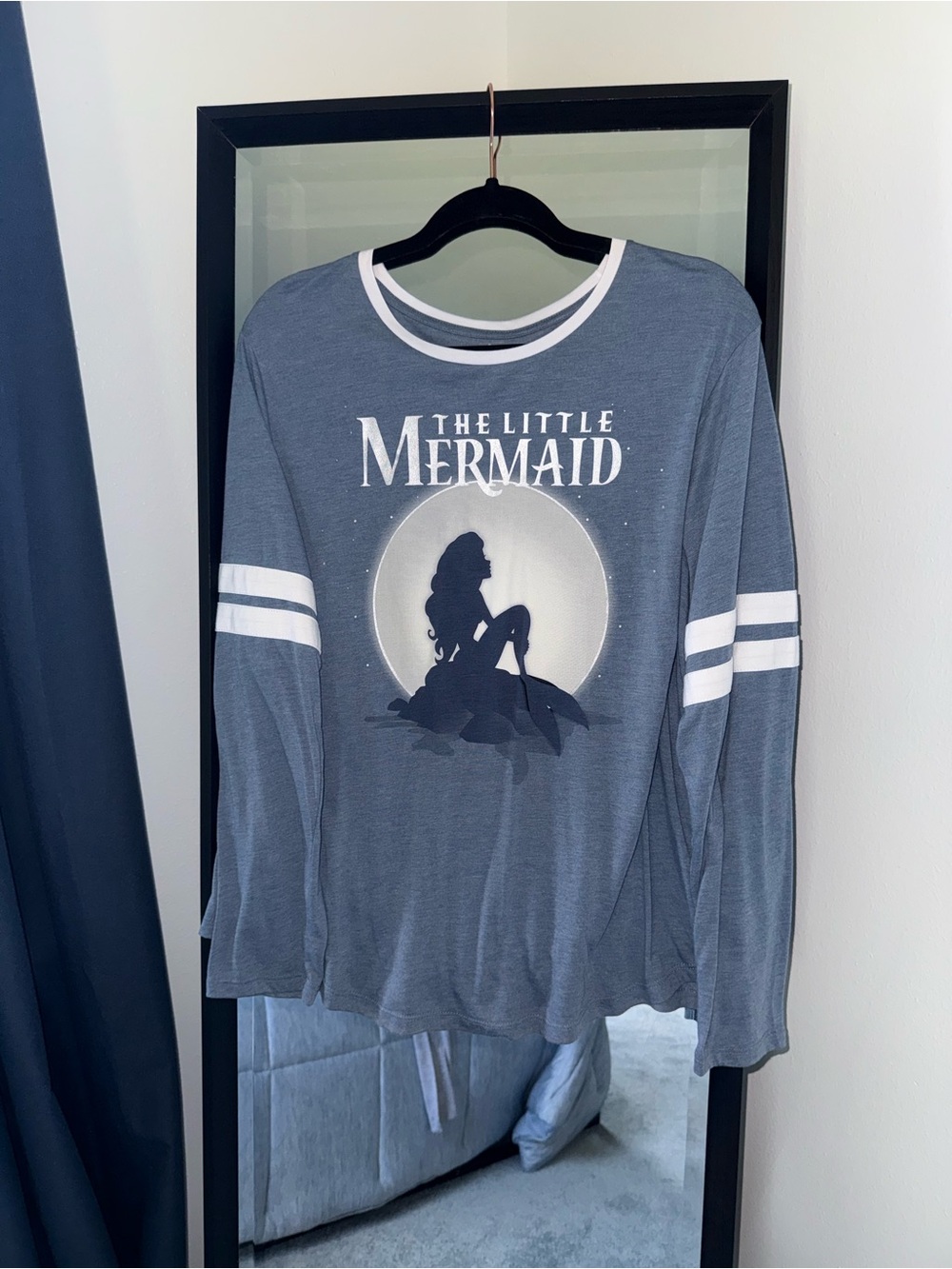 Disney Store The Little Mermaid Ariel Long Sleeve Varsity Shirt 2XL Blue